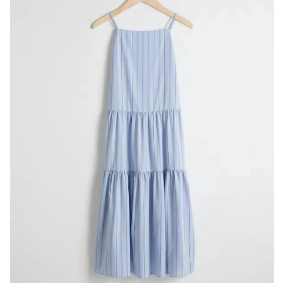 & Other Stories Blue Stripe Dress - Picture 6 of 12
